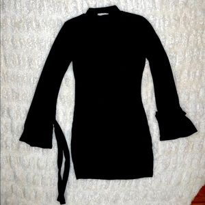 Ribbed High Neck Sweater Dress